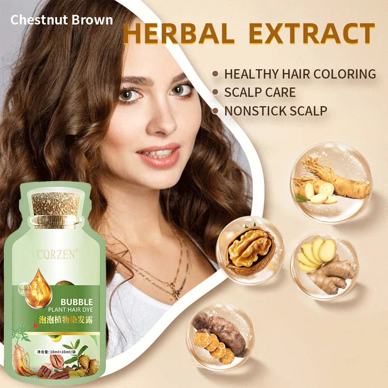 Natural Hair Dye Shampoo Gray White Hair Cover