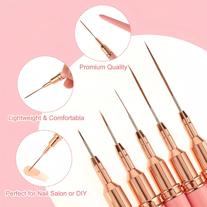 5pcs Nail Art Liner Brush Set UV Gel