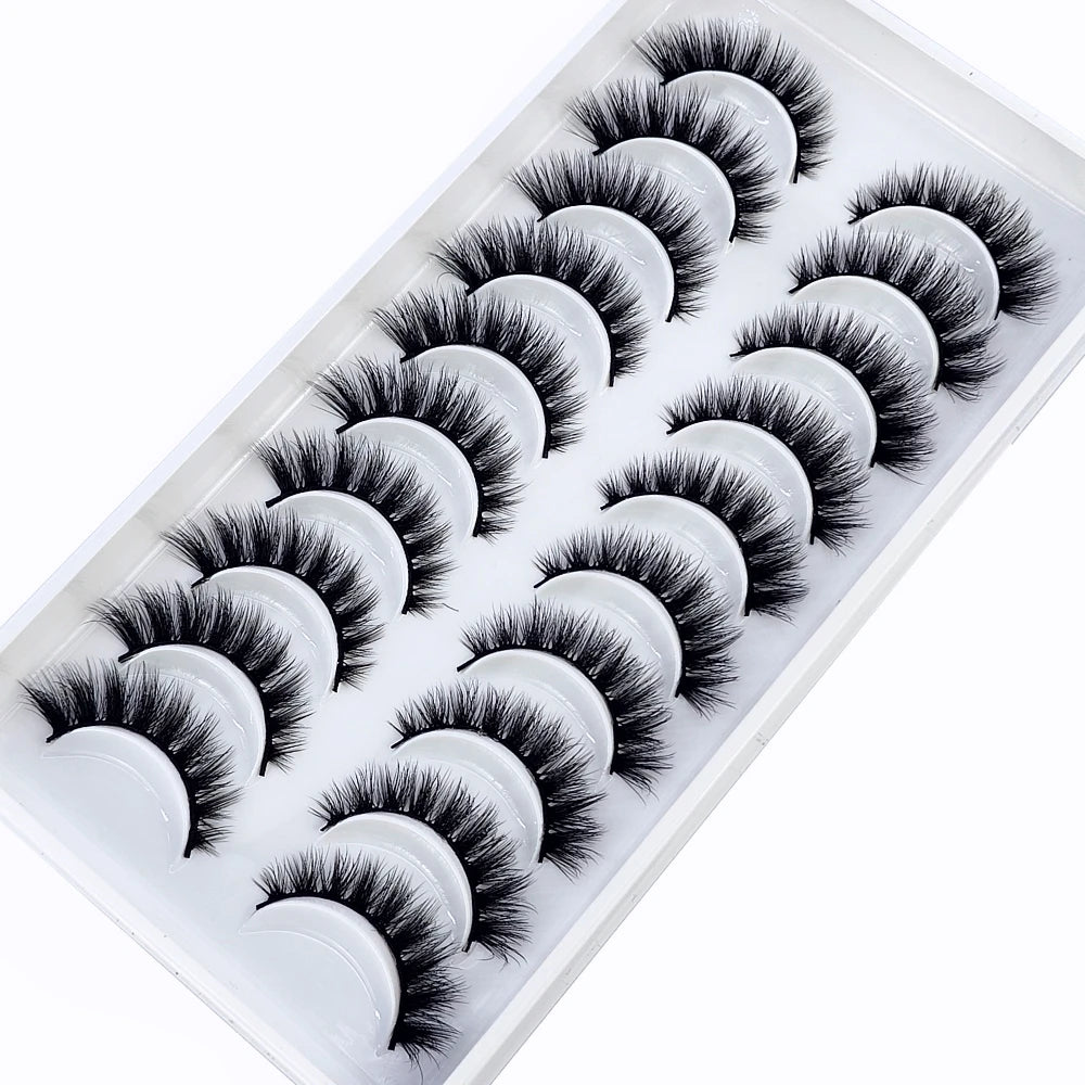 NEW 10 Pairs Natural Long False Eyelashes