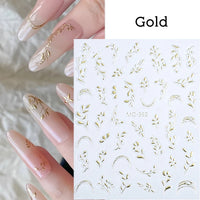 3D Laser Sakura Flower Nail Sticker