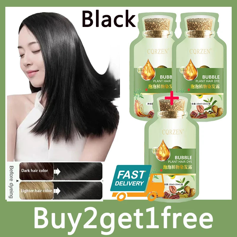 Natural Hair Dye Shampoo Gray White Hair Cover