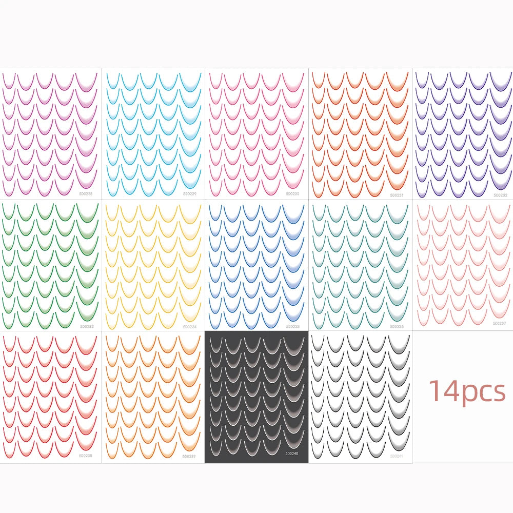 French Gradient Line Nail Art Stickers