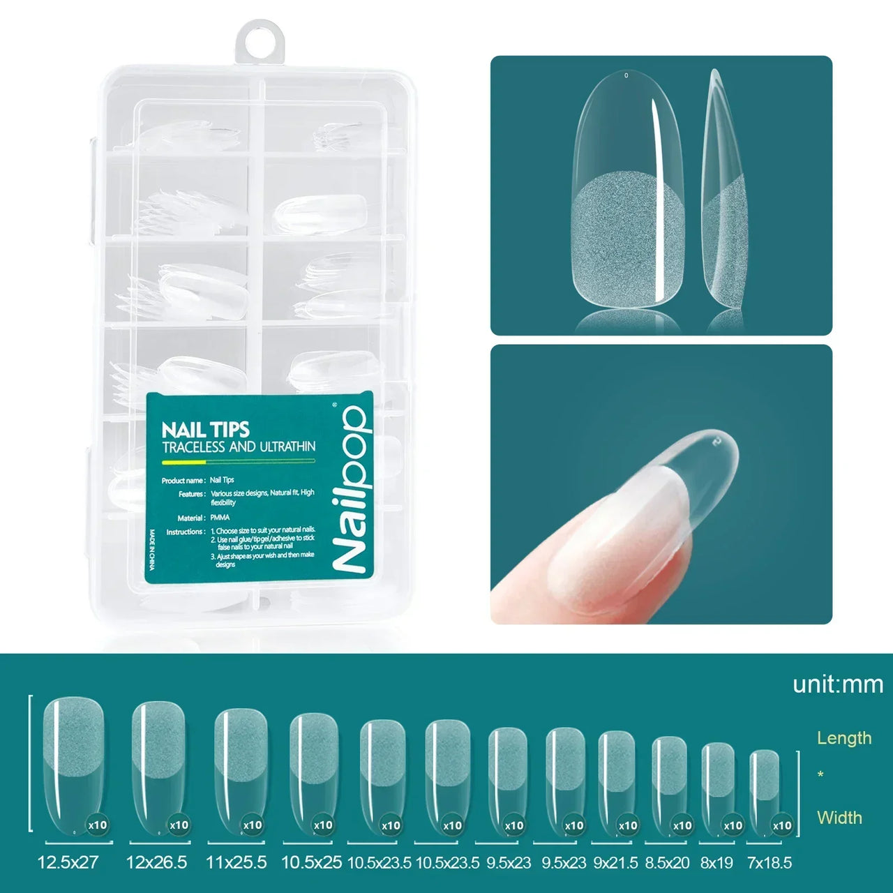 Nailpop 120pcs Acrylic Nails Fake Capsule