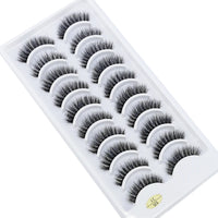 NEW 10 Pairs Natural Long False Eyelashes