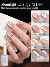 Glass Cat Magnet White Nails