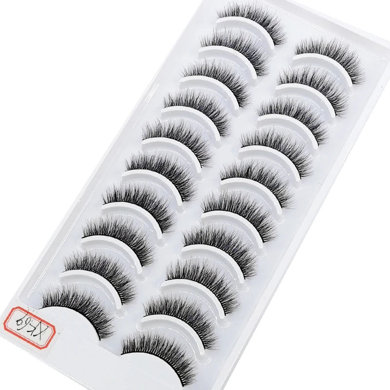 NEW 10 Pairs Natural Long False Eyelashes