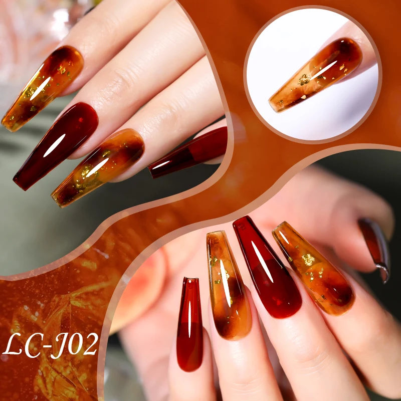 LILYCUTE 7ML Jelly Amber Gel Nail Polish