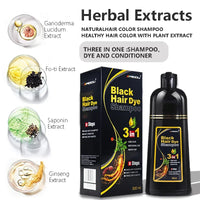 Hair Dye Shampoo 3in1 Darkening Hairs Instant Gray To Black