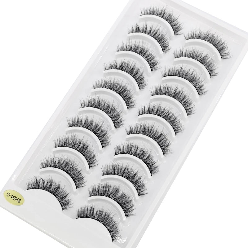 NEW 10 Pairs Natural Long False Eyelashes