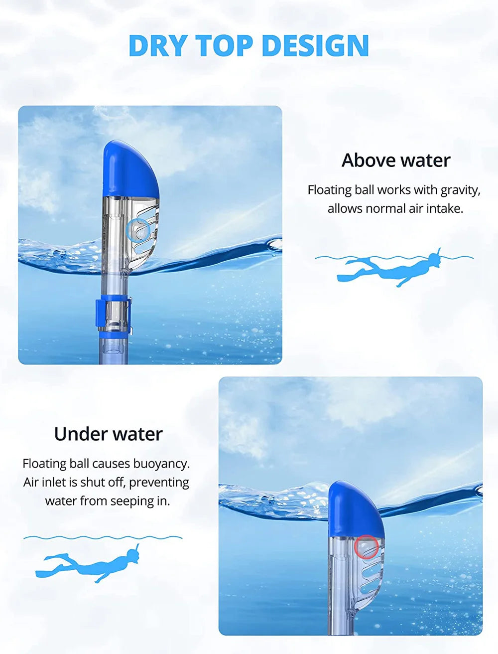 Diving Masks Foldable Anti-Fog Snorkel
