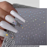 3D Laser Sakura Flower Nail Sticker