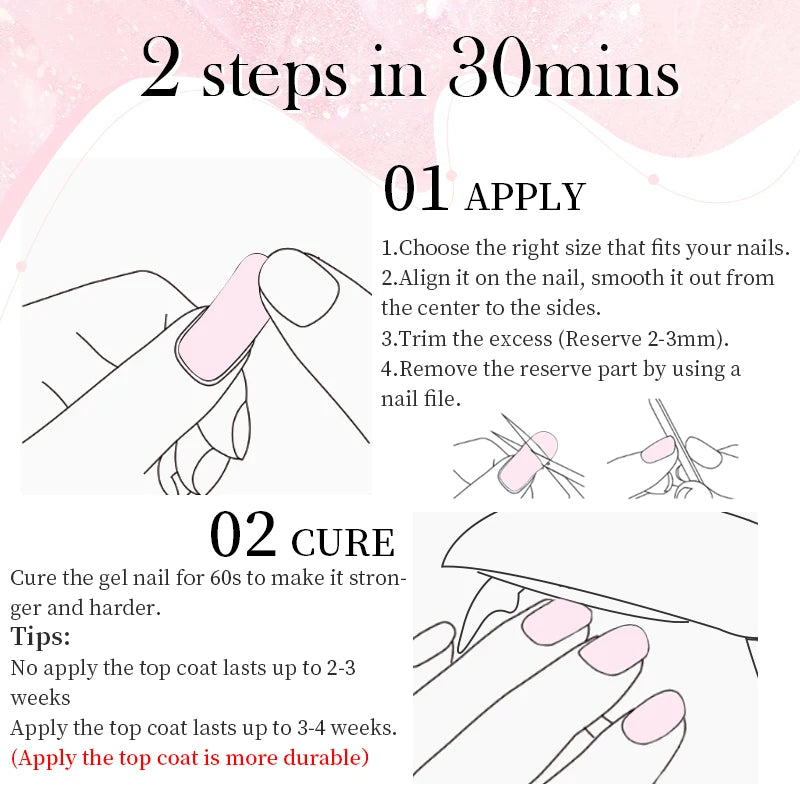 Full Cover Nail Gel Sticker Wraps Manicure