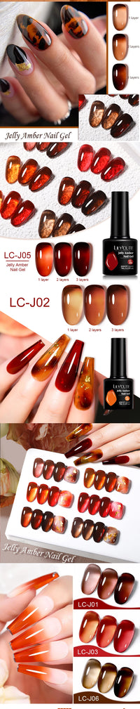 LILYCUTE 7ML Jelly Amber Gel Nail Polish