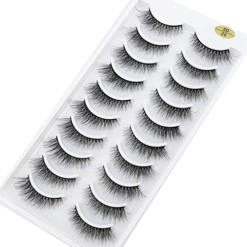 NEW 10 Pairs Natural Long False Eyelashes