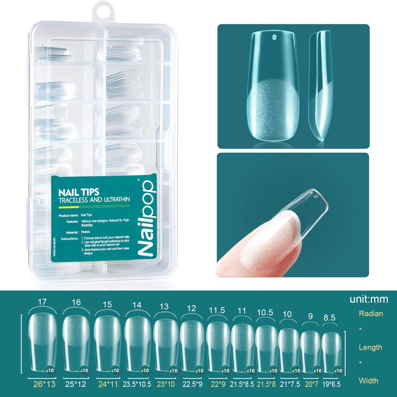 Nailpop 120pcs Acrylic Nails Fake Capsule