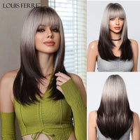 LOUIS FERRE Black Pink Ombre Synthetic