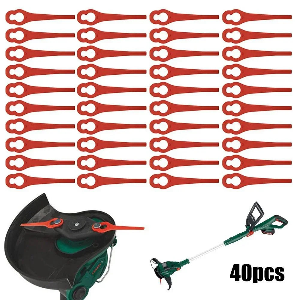 40pcs Lawn Mower Plastic Blades For Garden Grass Trimmer