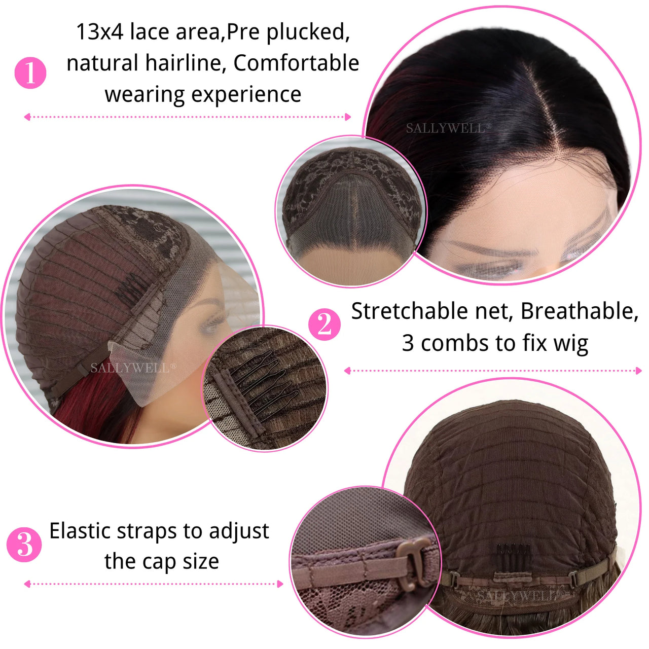 Burgundy Straight Lace Front Wig