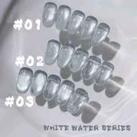 Glass Cat Magnet White Nails