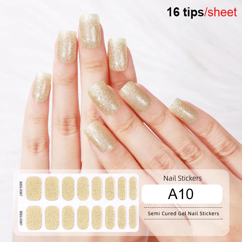 Full Cover Nail Gel Sticker Wraps Manicure