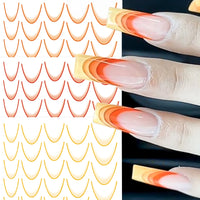 French Gradient Line Nail Art Stickers
