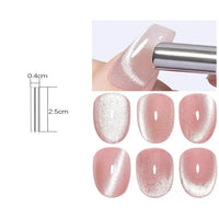 Glass Cat Magnet White Nails