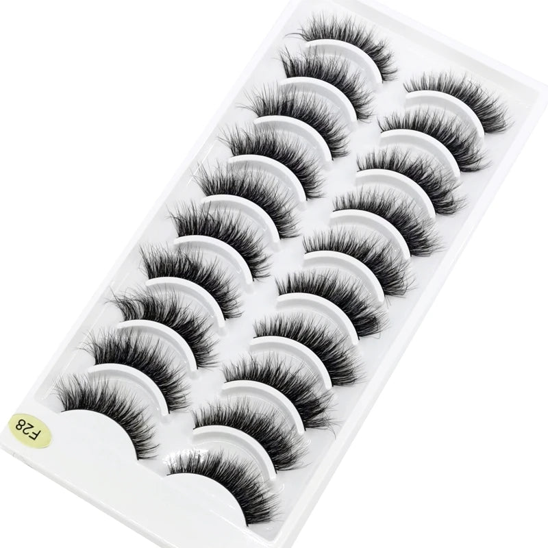 NEW 10 Pairs Natural Long False Eyelashes