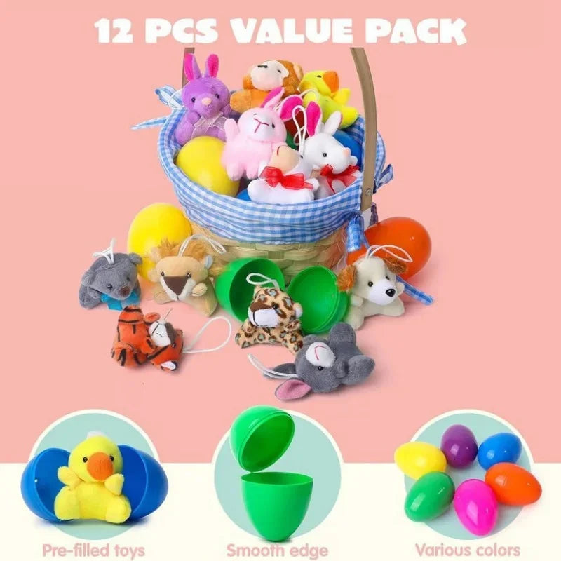 12/24/36pcs Easter Fillable Eggs Colorful