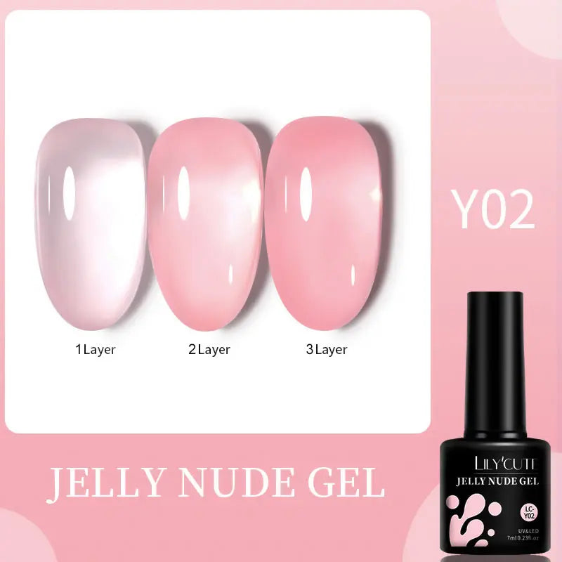 LILYCUTE 7ML Jelly Amber Gel Nail Polish