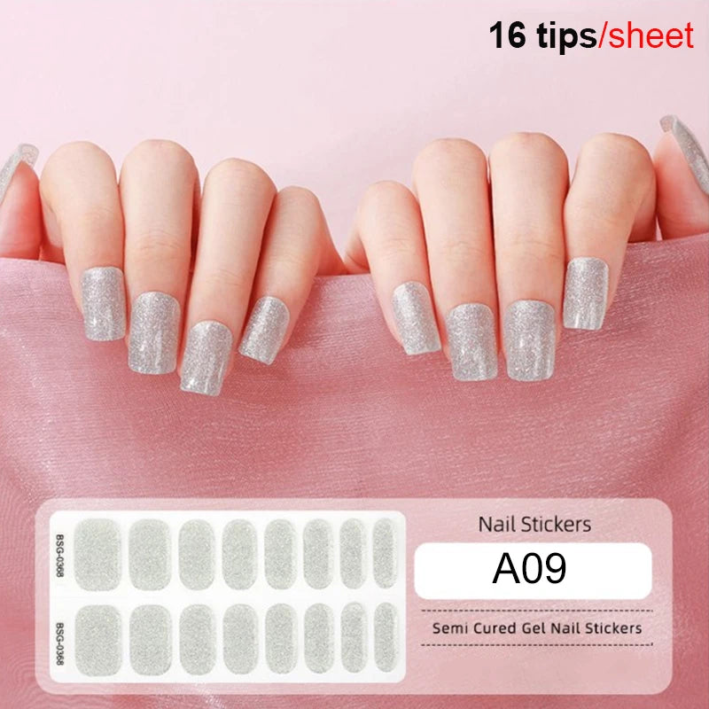 Full Cover Nail Gel Sticker Wraps Manicure