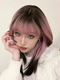 LOUIS FERRE Black Pink Ombre Synthetic