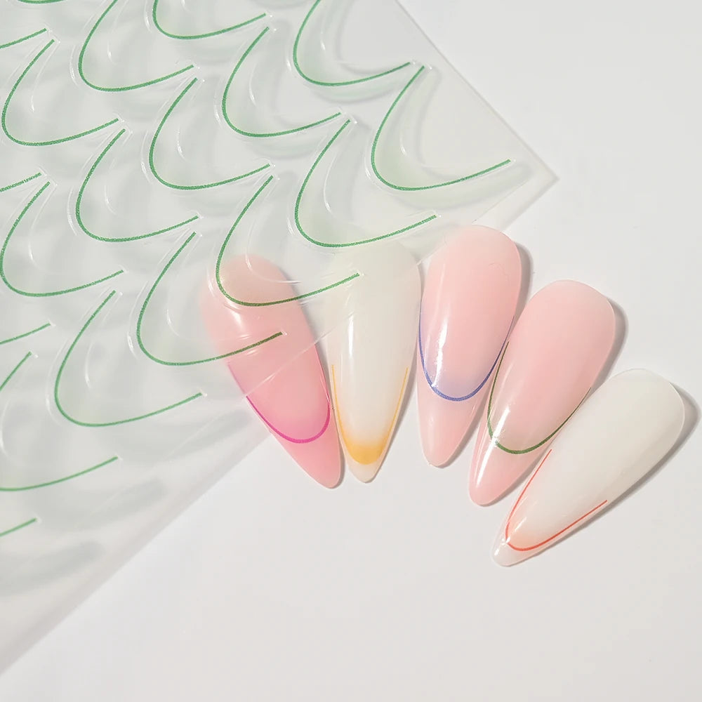 French Gradient Line Nail Art Stickers