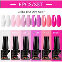 Sparkly Red Pink Gel Nail Polish Glitter Semi Permanent