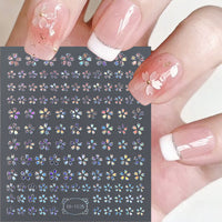 3D Laser Sakura Flower Nail Sticker