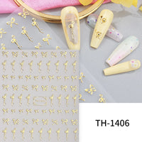 3D Laser Sakura Flower Nail Sticker