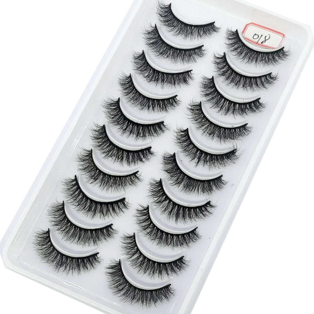 NEW 10 Pairs Natural Long False Eyelashes
