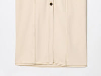 ETJ 2025 traf Spring New 1975 series denim MIDI dress with lapel side zipper fashion wrinkle waist slim elegant dress