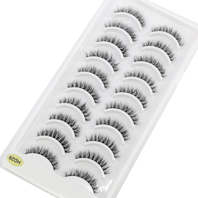 NEW 10 Pairs Natural Long False Eyelashes