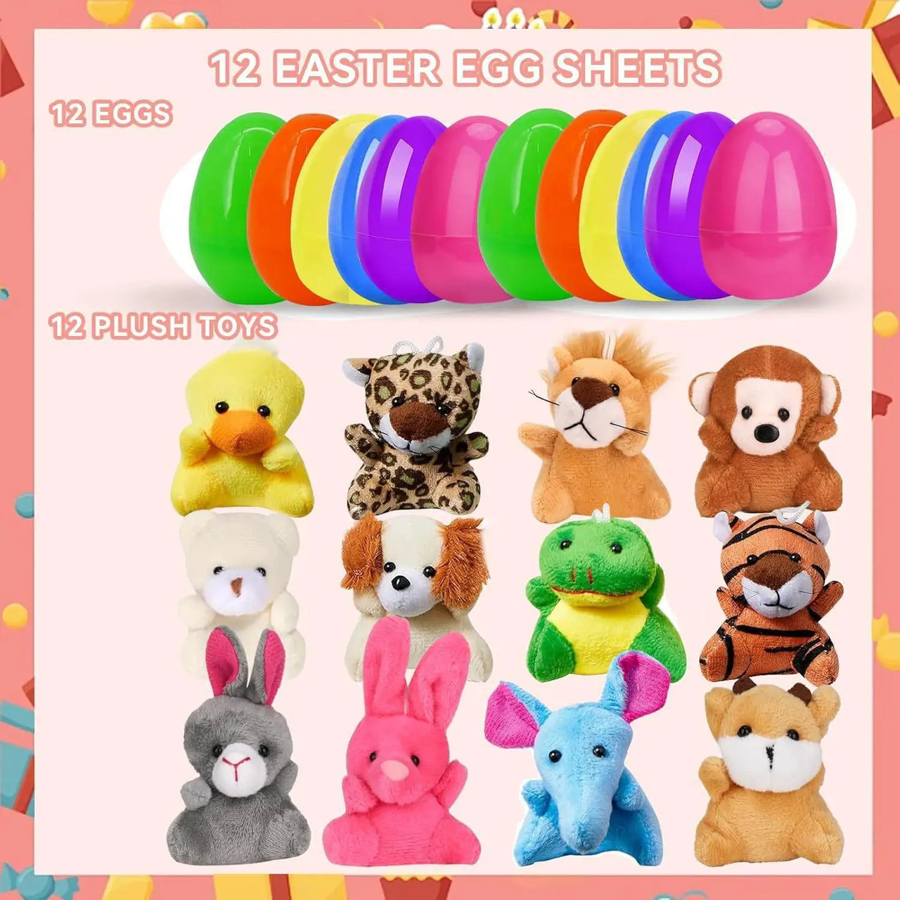 12/24/36pcs Easter Fillable Eggs Colorful