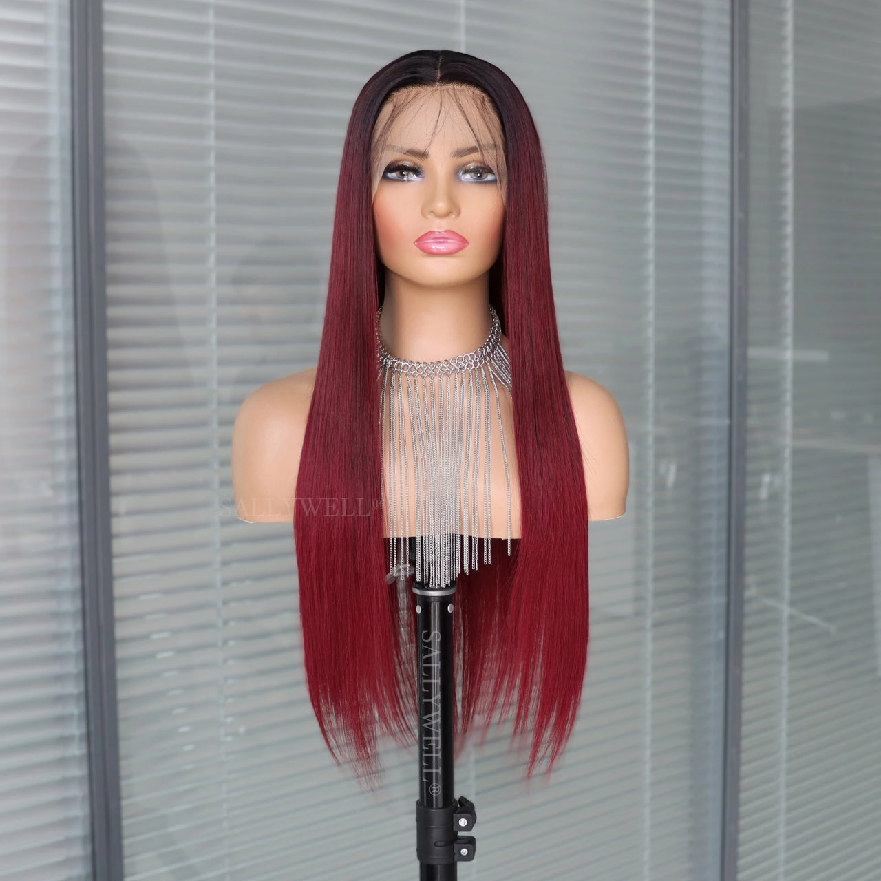 Burgundy Straight Lace Front Wig