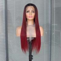 Burgundy Straight Lace Front Wig