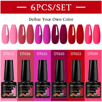 Sparkly Red Pink Gel Nail Polish Glitter Semi Permanent