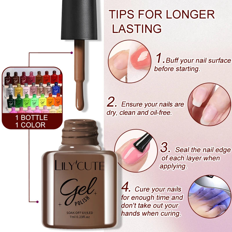 Nail Polish Kit 125 Colors Manicure Semi Permanent