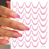 French Gradient Line Nail Art Stickers