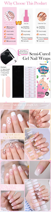 Full Cover Nail Gel Sticker Wraps Manicure