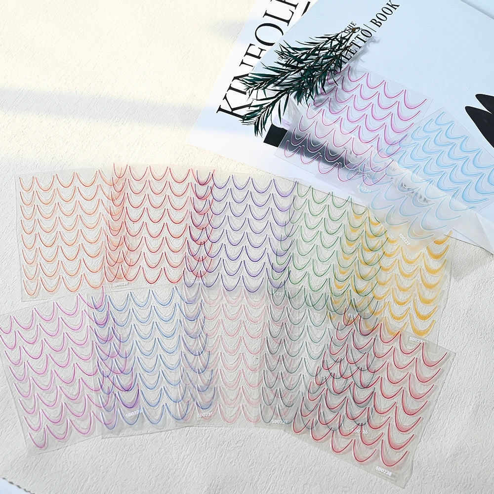 French Gradient Line Nail Art Stickers
