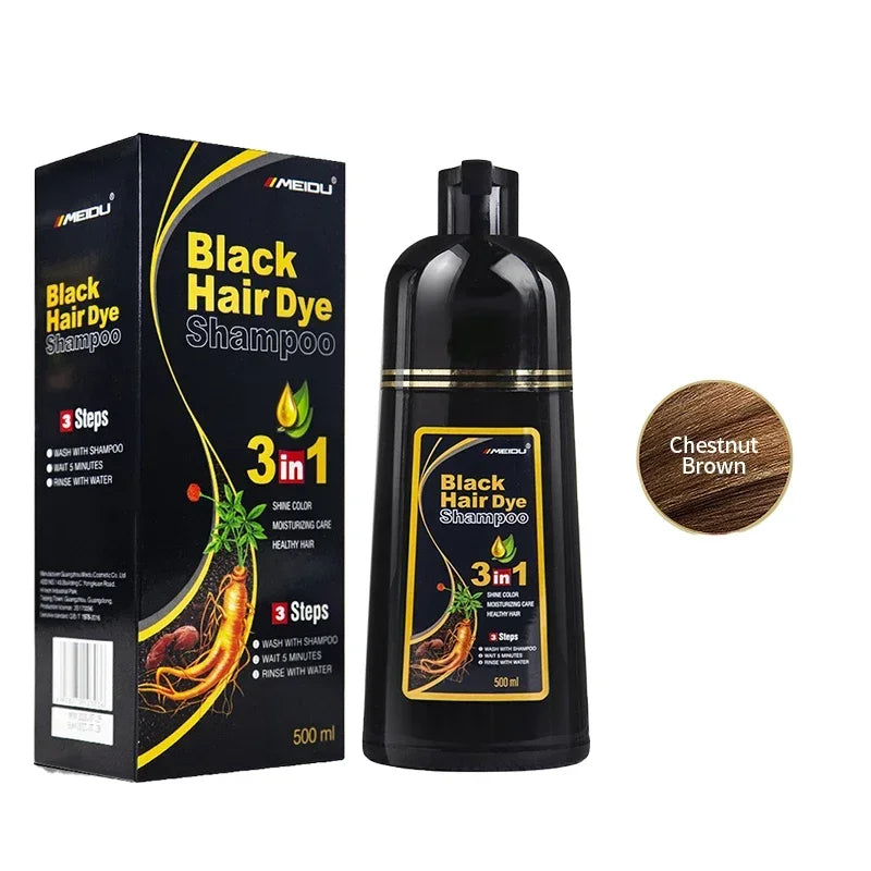 Hair Dye Shampoo 3in1 Darkening Hairs Instant Gray To Black