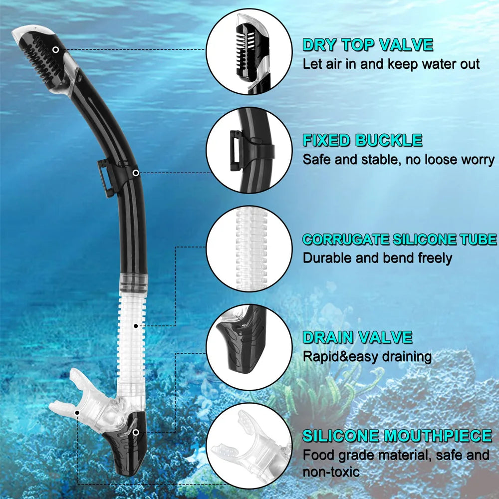Dry Snorkel Set Diving Mask For Adults