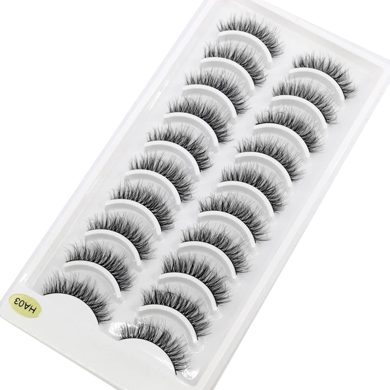 NEW 10 Pairs Natural Long False Eyelashes