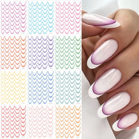 French Gradient Line Nail Art Stickers